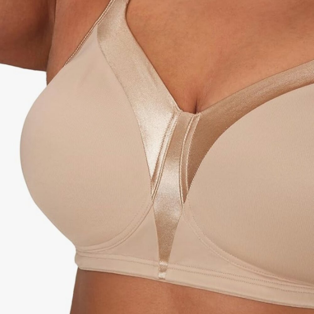 Playtex 18 Hour Silky Soft Smoothing Wireless Full Coverage Bra 40DD Beige 4803 - Picture 3 of 11